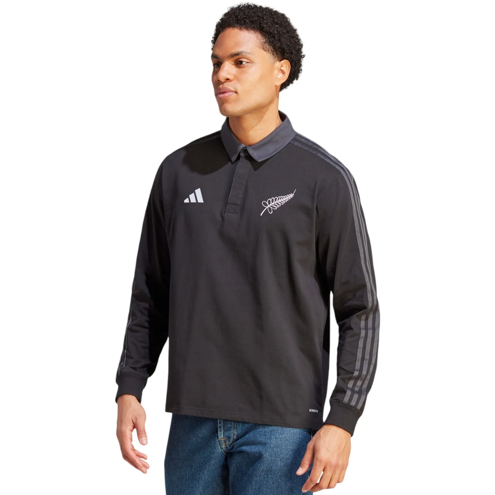 adidas All Blacks Heritage Rugby Mens Polo Shirt Jersey - Image 4