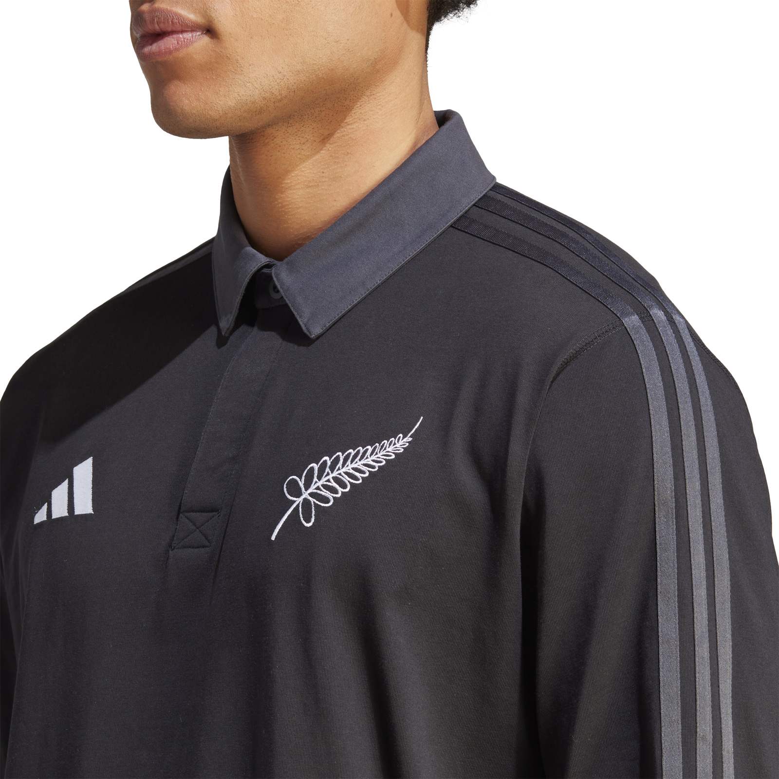 adidas All Blacks Heritage Rugby Mens Polo Shirt Jersey - Image 5