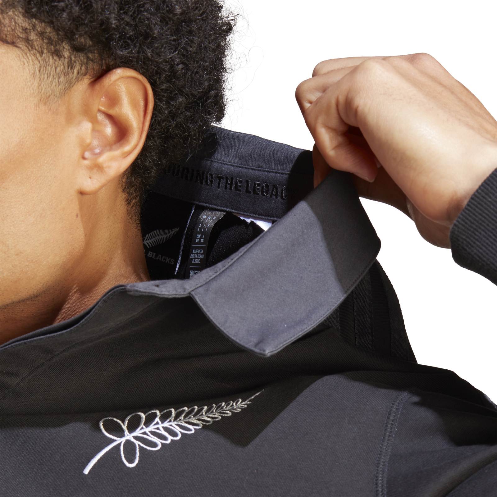 adidas All Blacks Heritage Rugby Mens Polo Shirt Jersey - Image 6