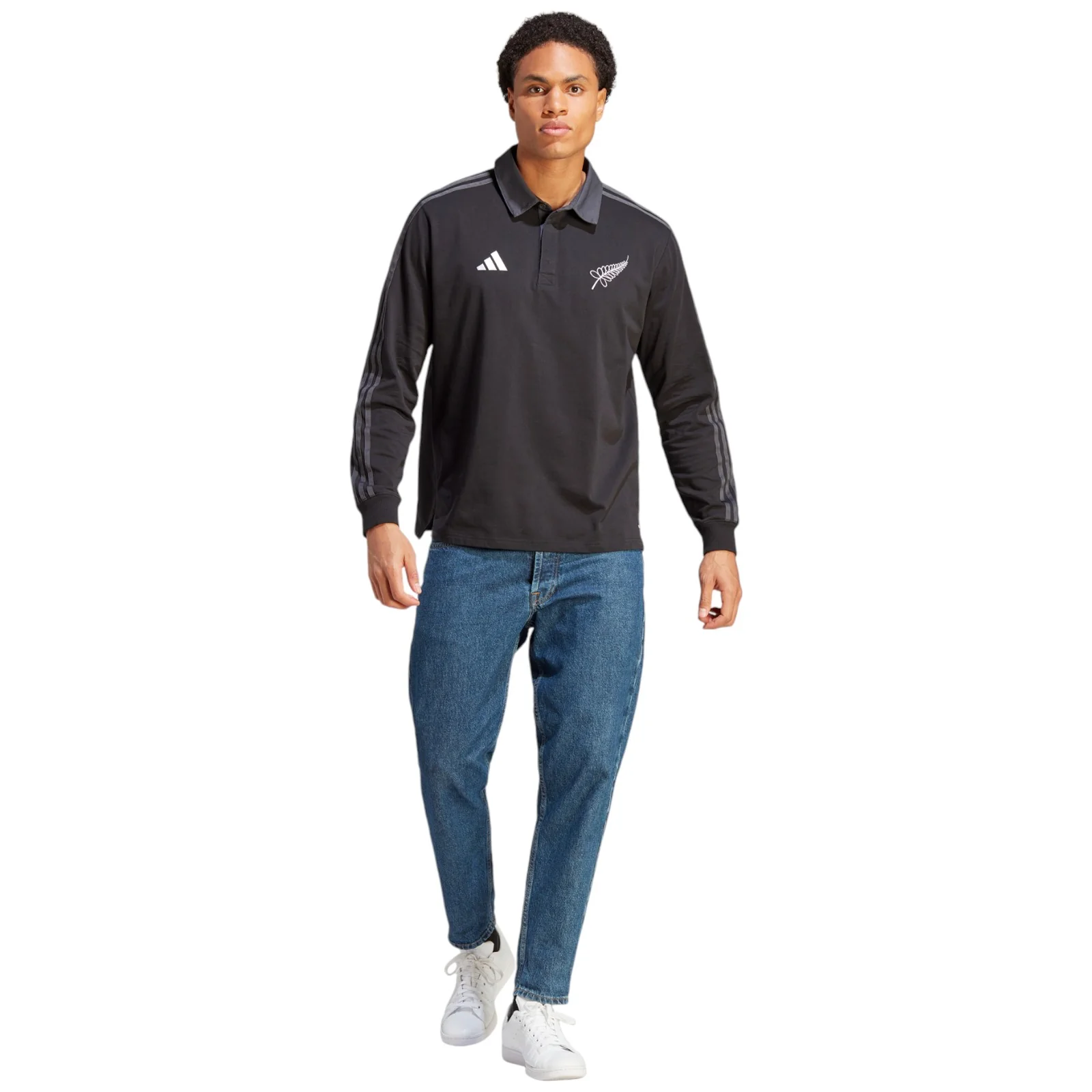 adidas All Blacks Heritage Rugby Mens Polo Shirt Jersey - Image 7