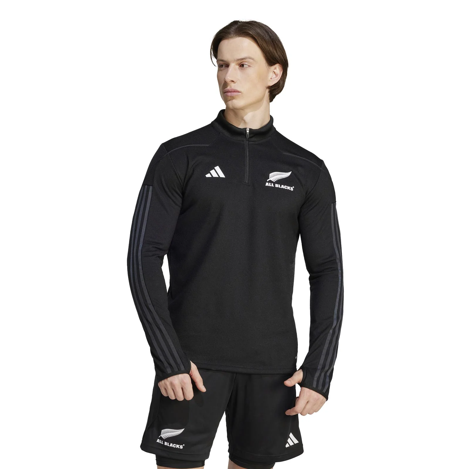 adidas All Blacks Rugby AEROREADY Warming Long Sleeve Fleece Top - Image 2