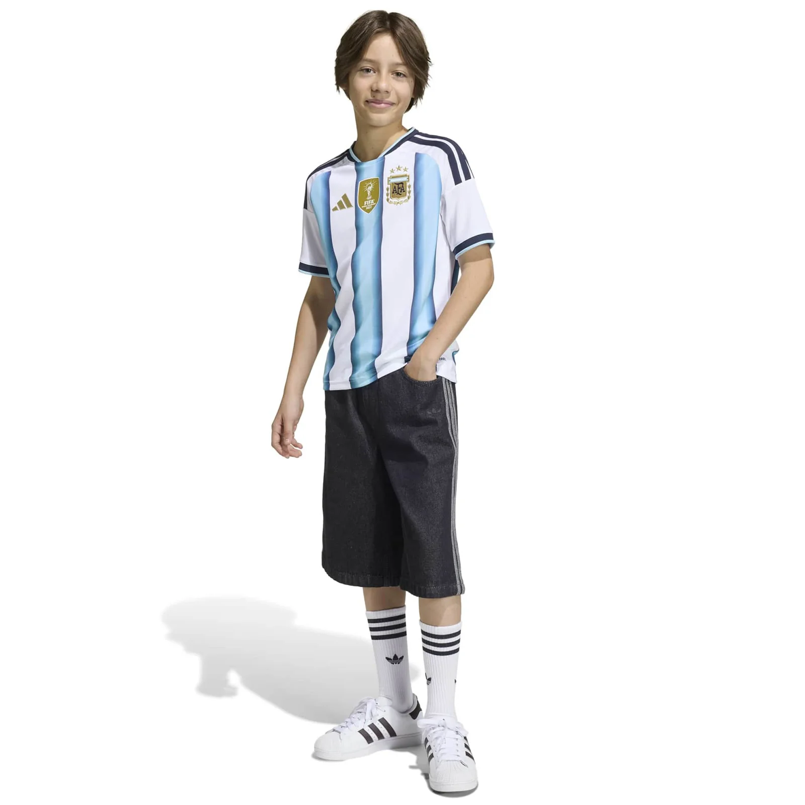 adidas Argentina Football World Cup 2026 Home Replica Messi Kids Jersey - Image 9