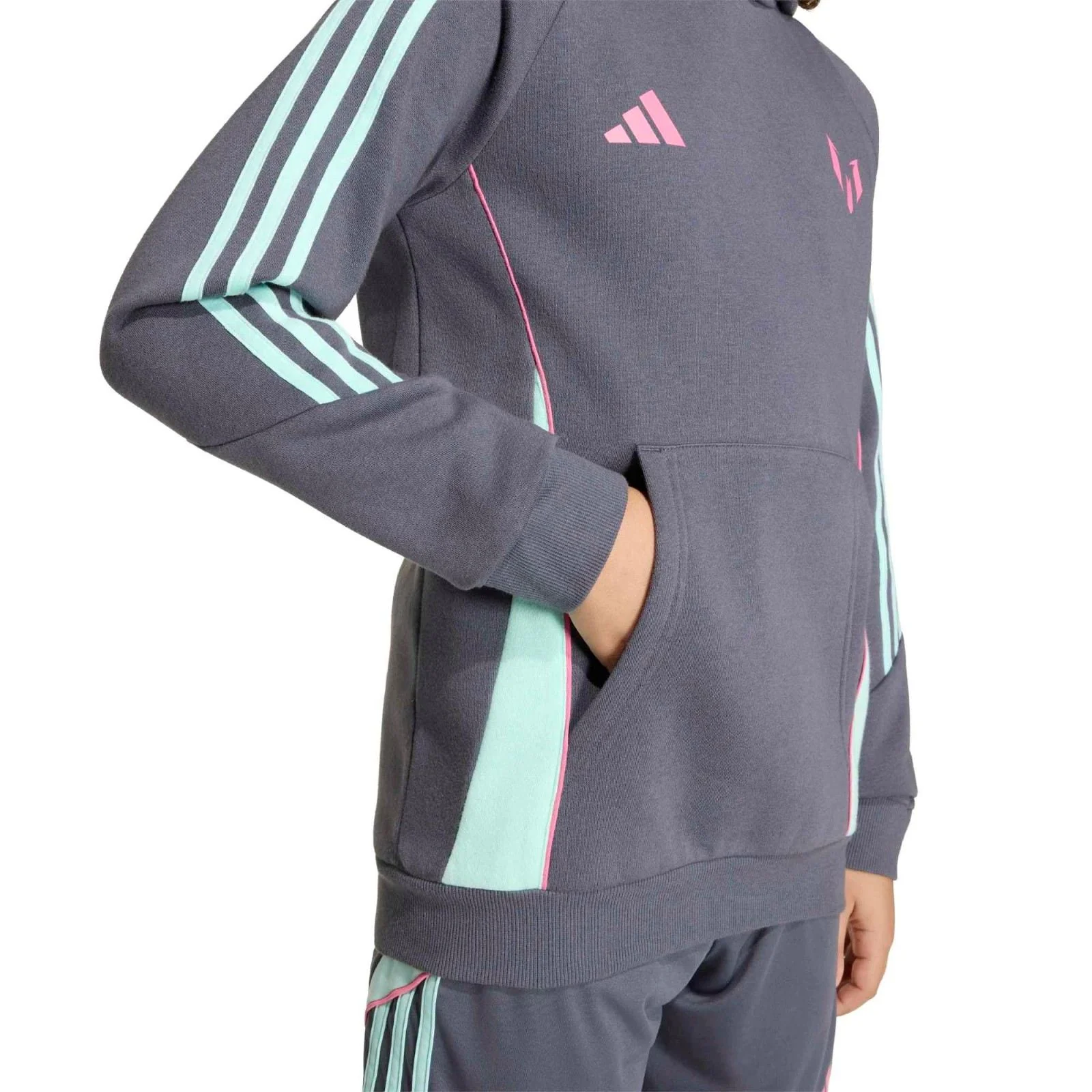 adidas Messi Regular-Fit Kids Soft Fleece Hoodie - Image 4
