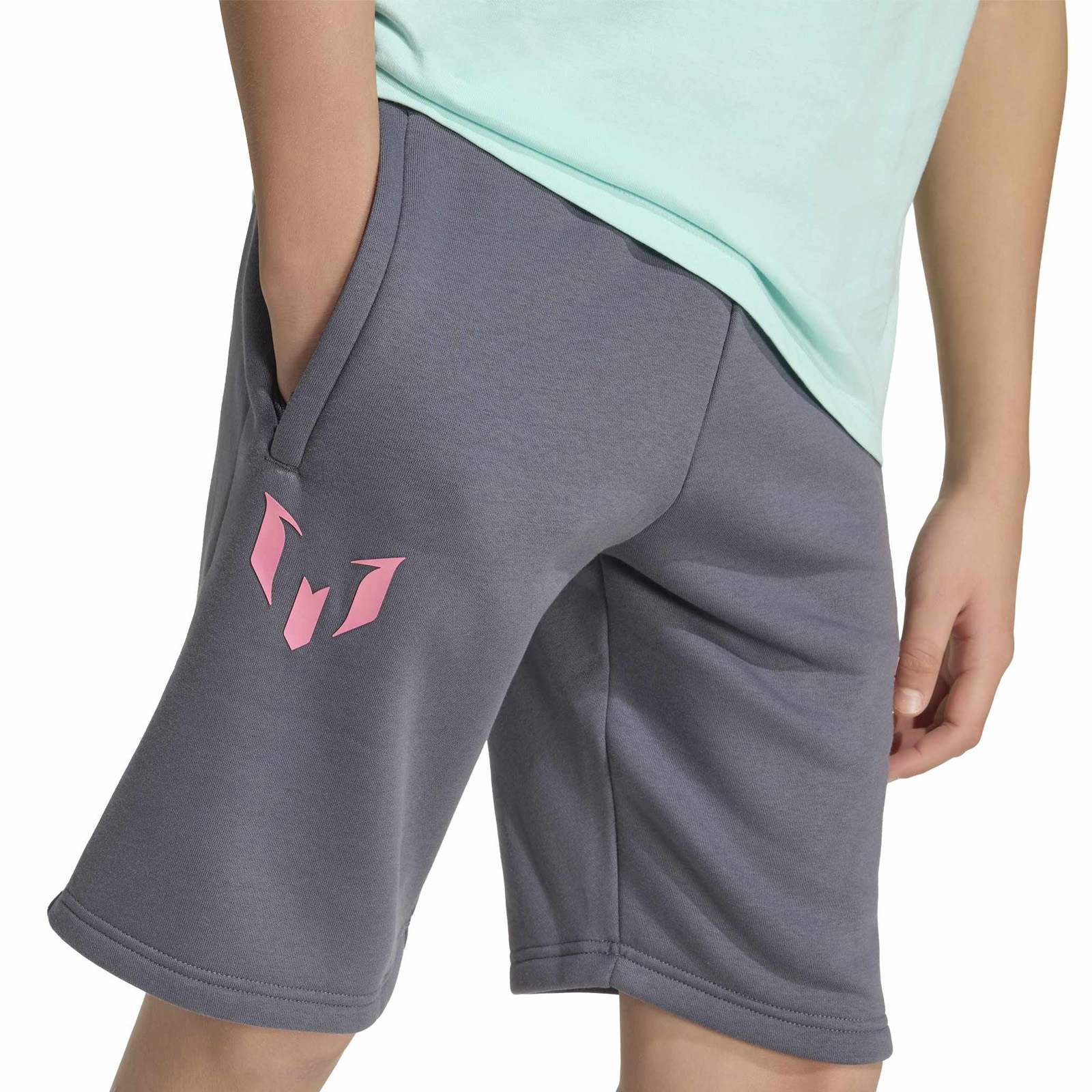 adidas Messi Kids Regular-Fit Fleece Football Shorts - Image 3