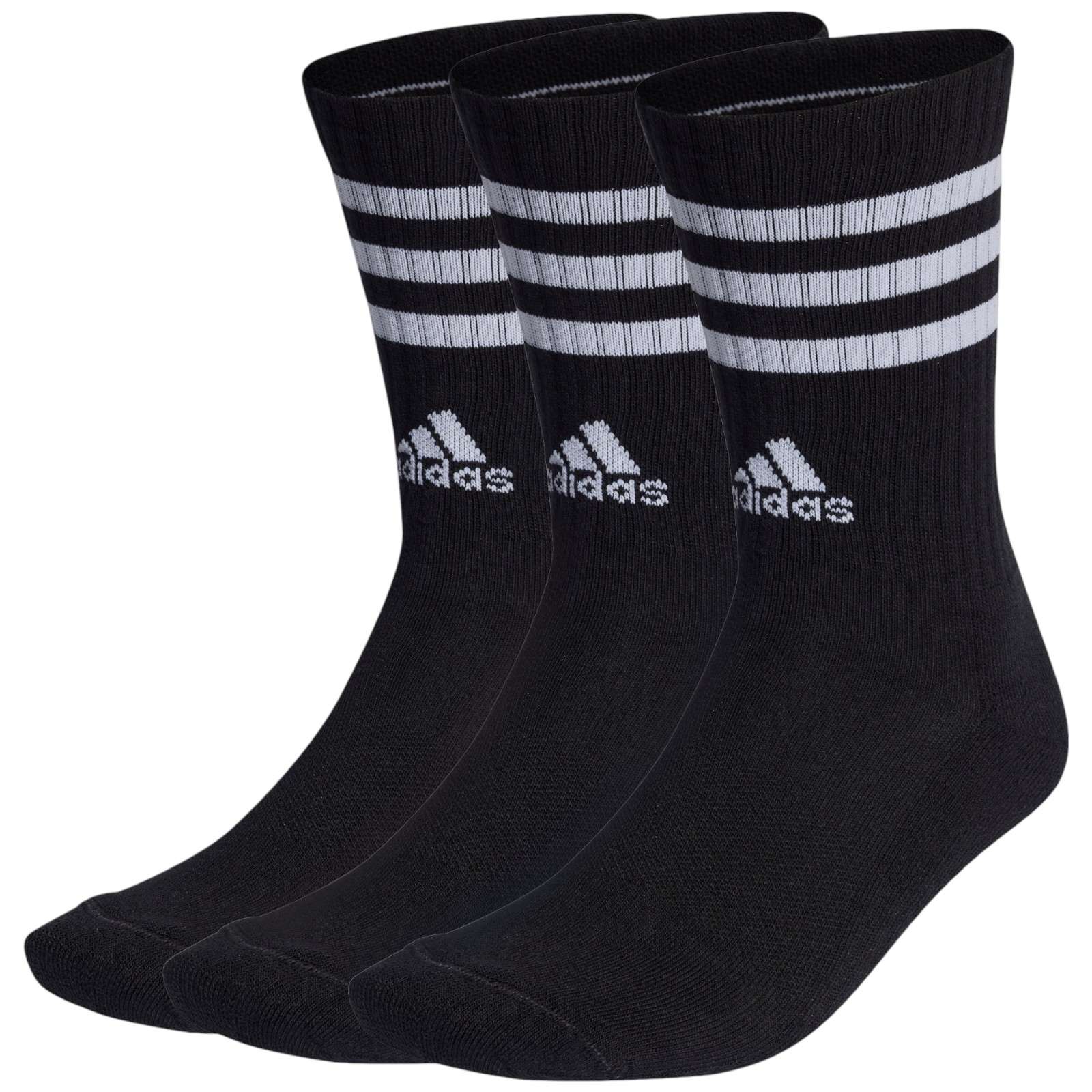 adidas 3-Stripes Cushioned Crew Length Socks - 3 Pack