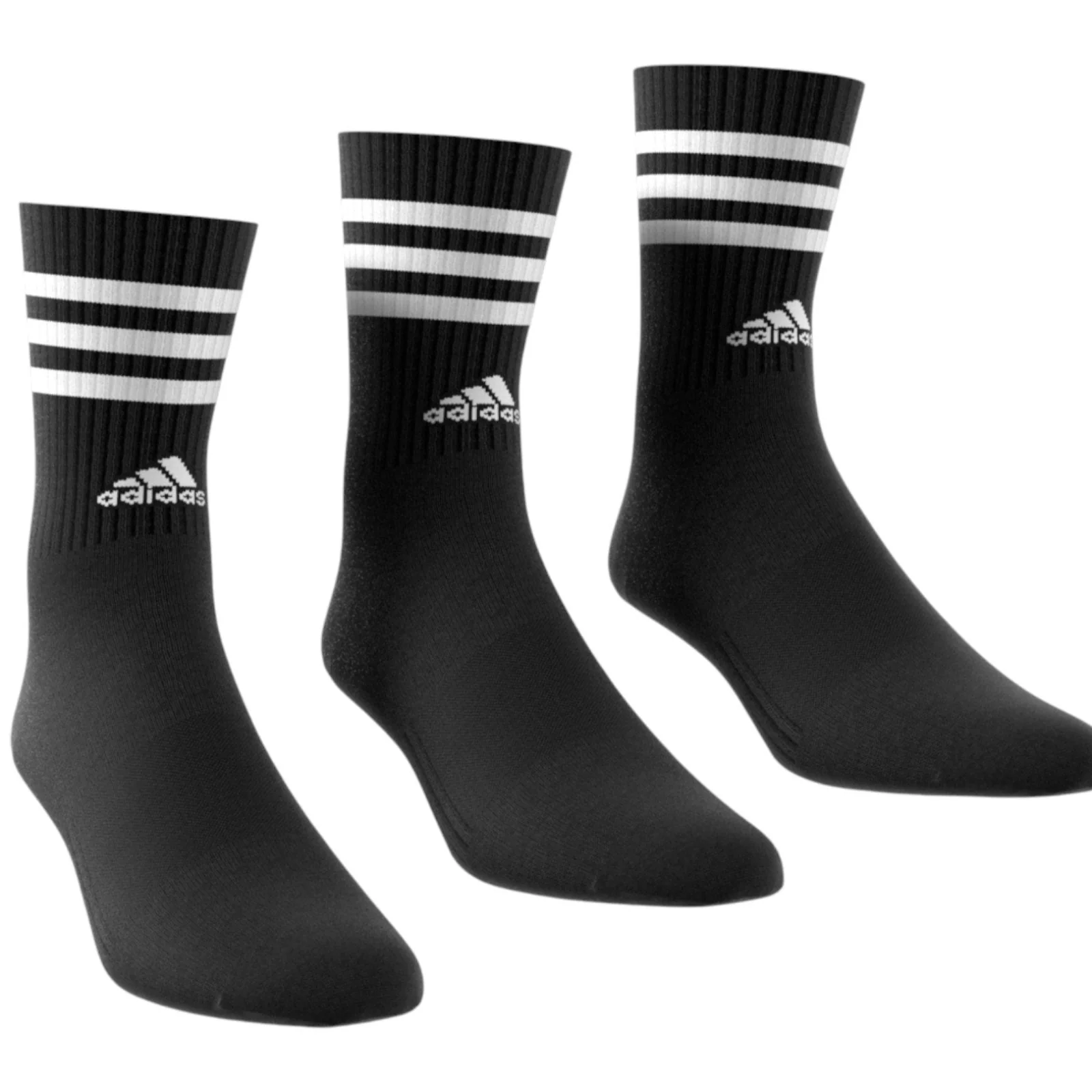 adidas 3-Stripes Cushioned Crew Length Socks - 3 Pack - Image 2
