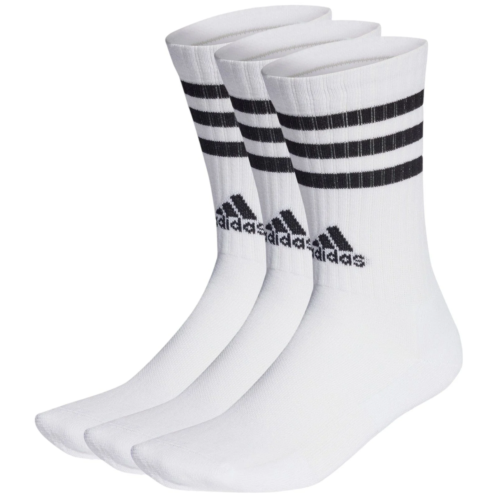 adidas 3-Stripes Cushion Crew Length Adult Socks - 3 Pack