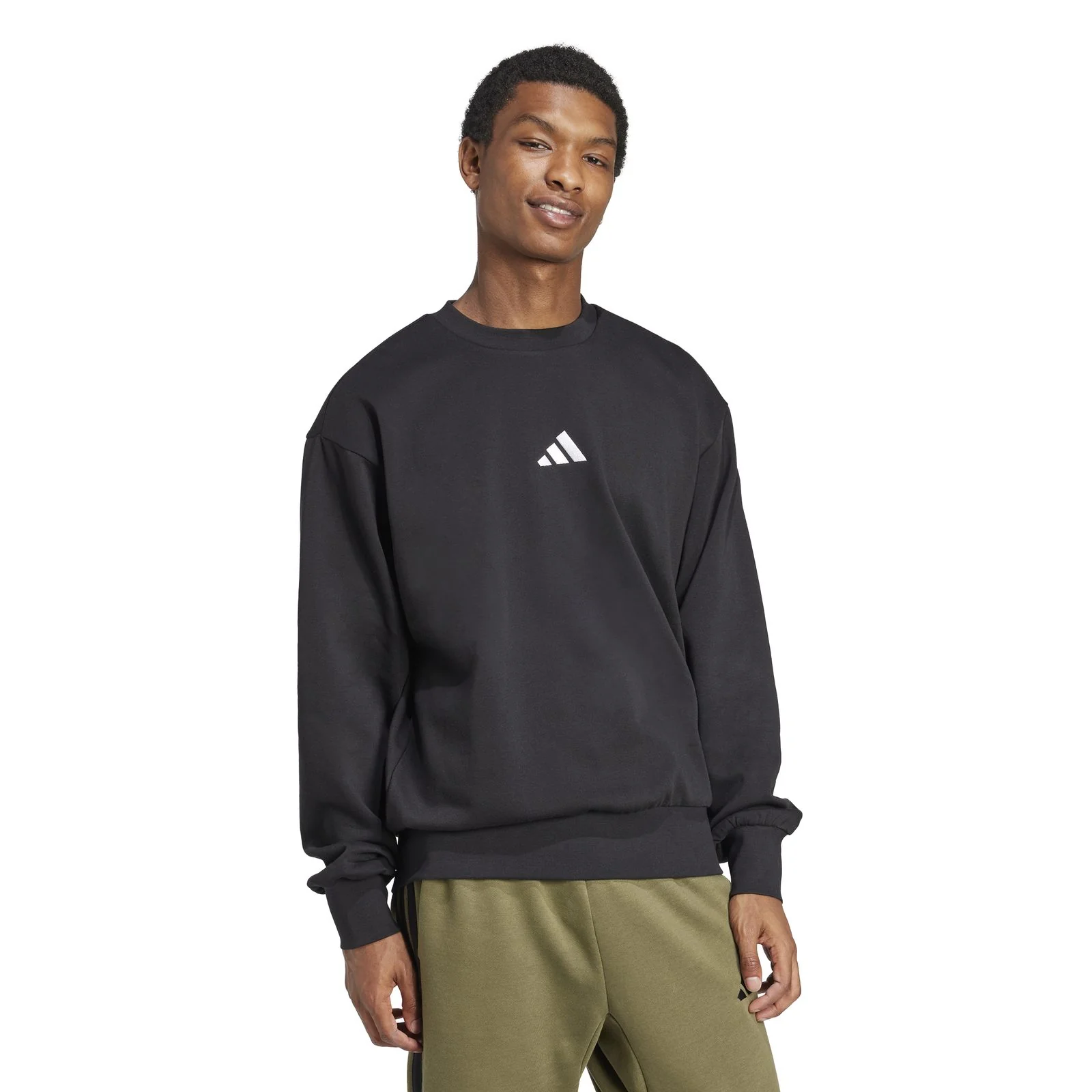 adidas FEELCOZY SWT Mens Crew Black - Image 7