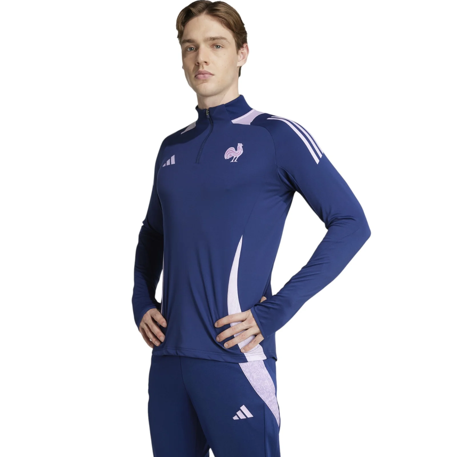 adidas France Rugby WRWC2 2025/26 Mens Half-Zip Training Top - Image 3