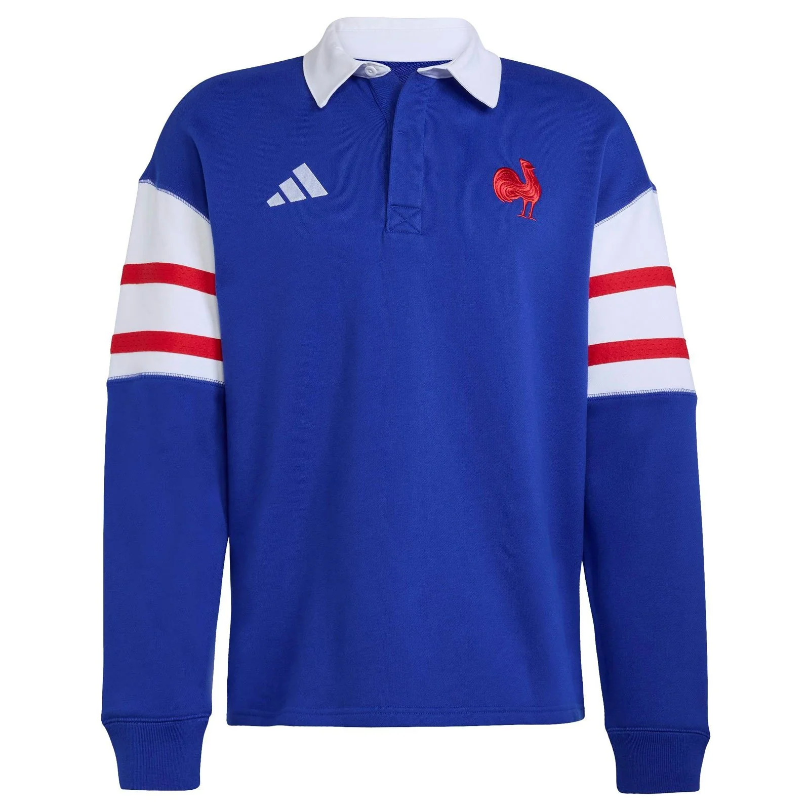 adidas France Rugby 2025/26 Heritage Long-Sleeve Polo Shirt - Image 6