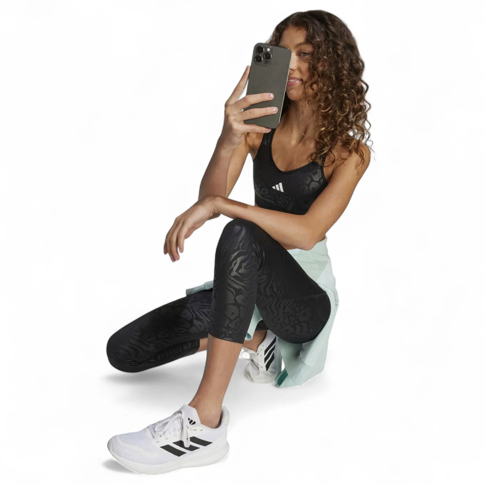 adidas All Sports Animal Print Marshmallow Print Girls Sports Bra - Image 4