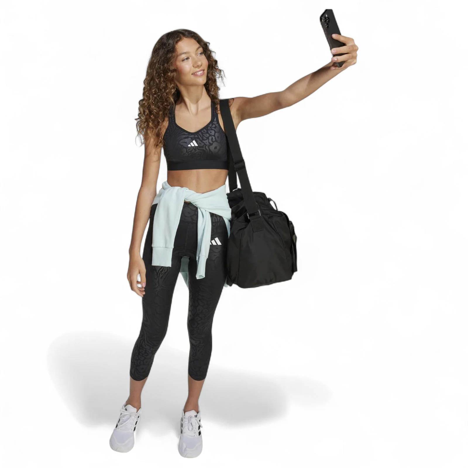 adidas All Sports Animal Print Marshmallow Print Girls Sports Bra - Image 5