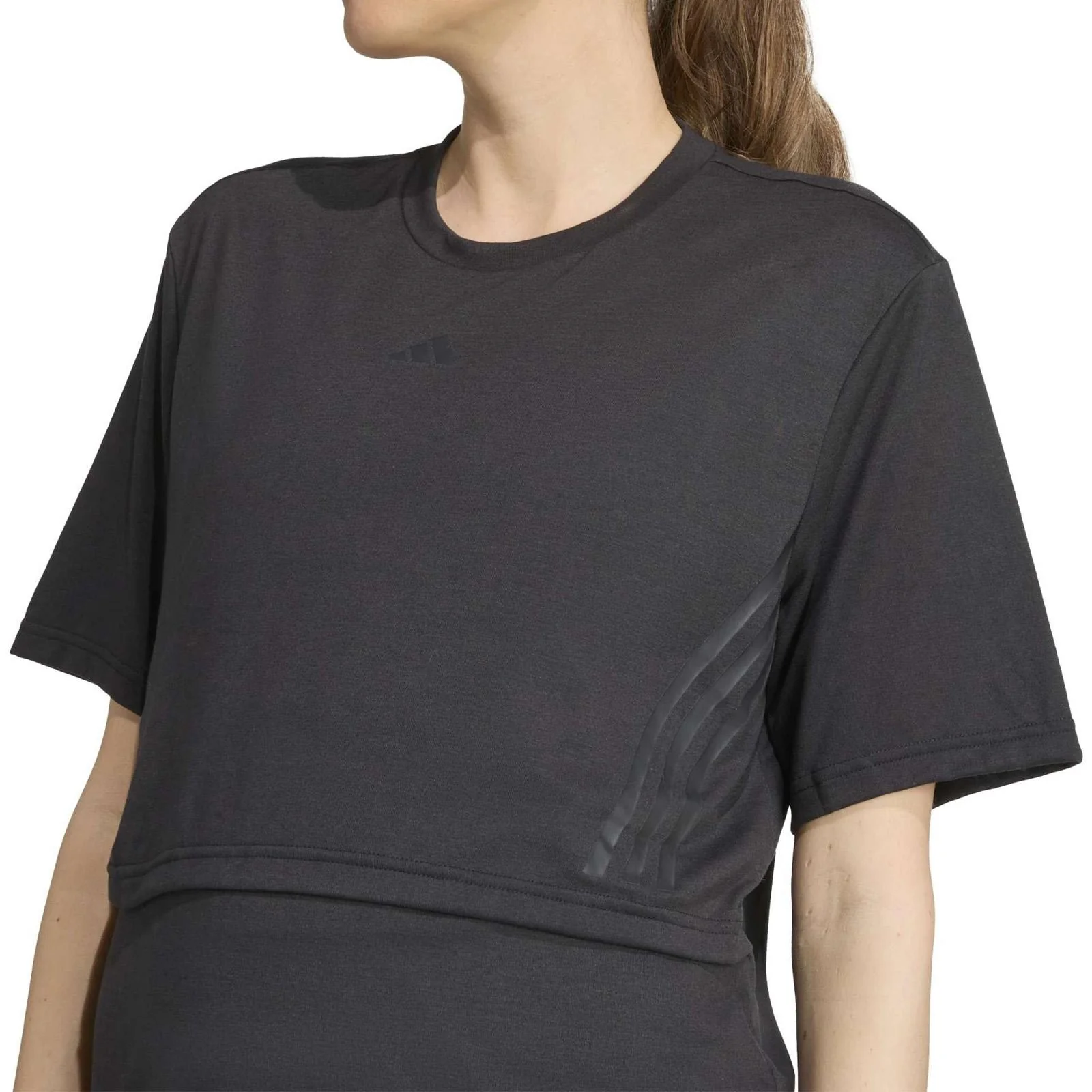 adidas Aeroready 3-Stripes Womens Maternity T-Shirt - Image 3