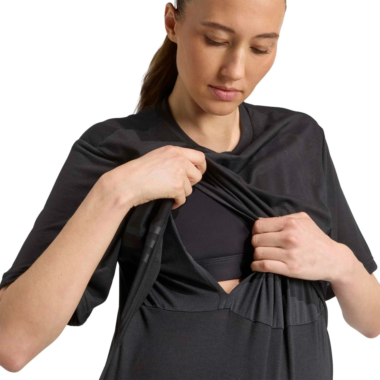 adidas Aeroready 3-Stripes Womens Maternity T-Shirt - Image 4