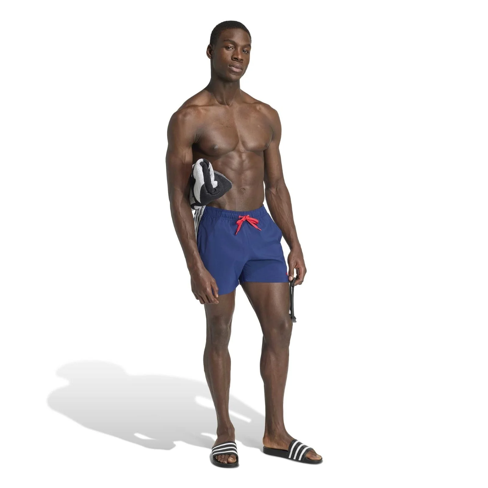 adidas 3 Stripes 5-Inch Mens Lightweight Swimming Shorts - Image 6