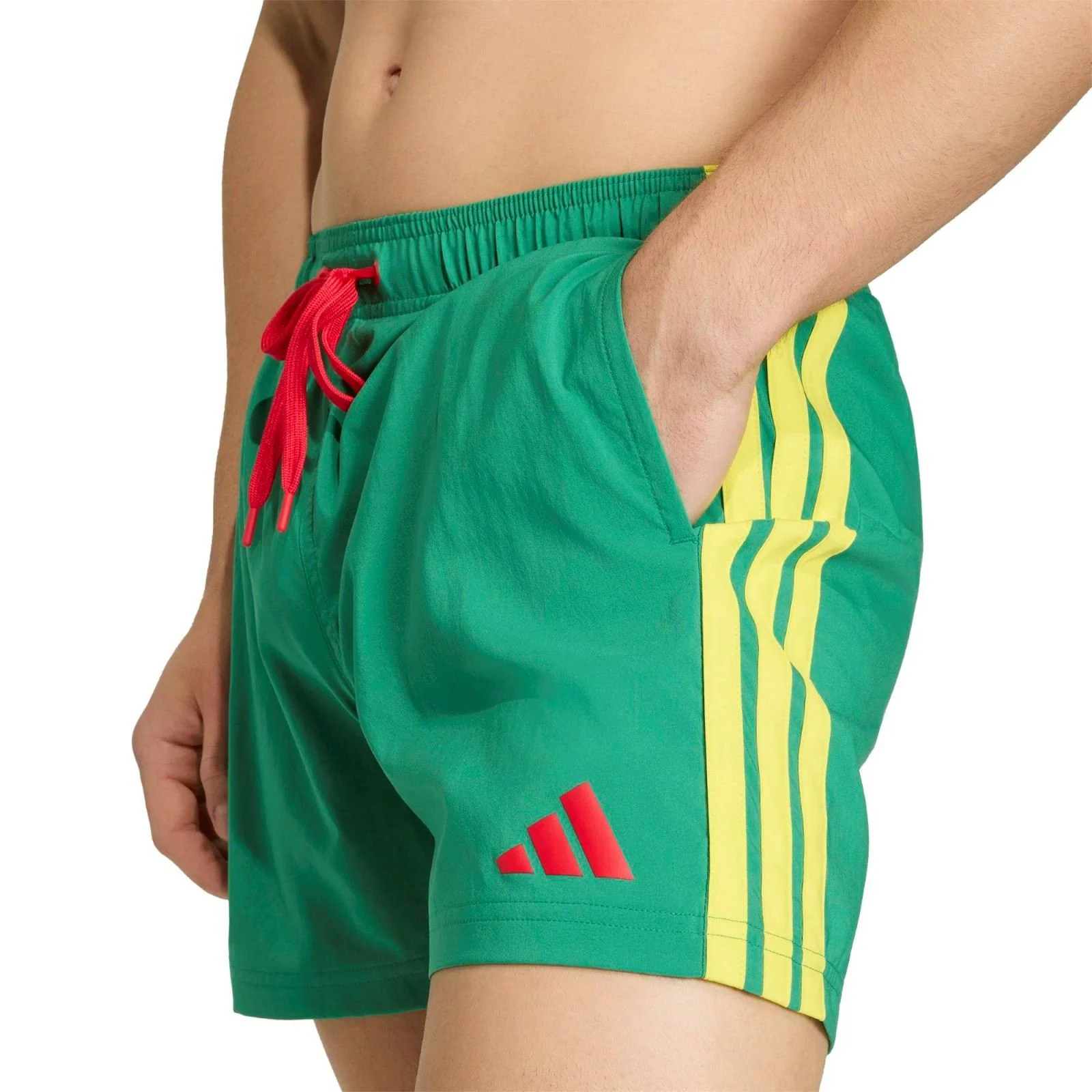 adidas 3-Stripes Regular-Fit Mens 5-Inch Swim Shorts - Image 4