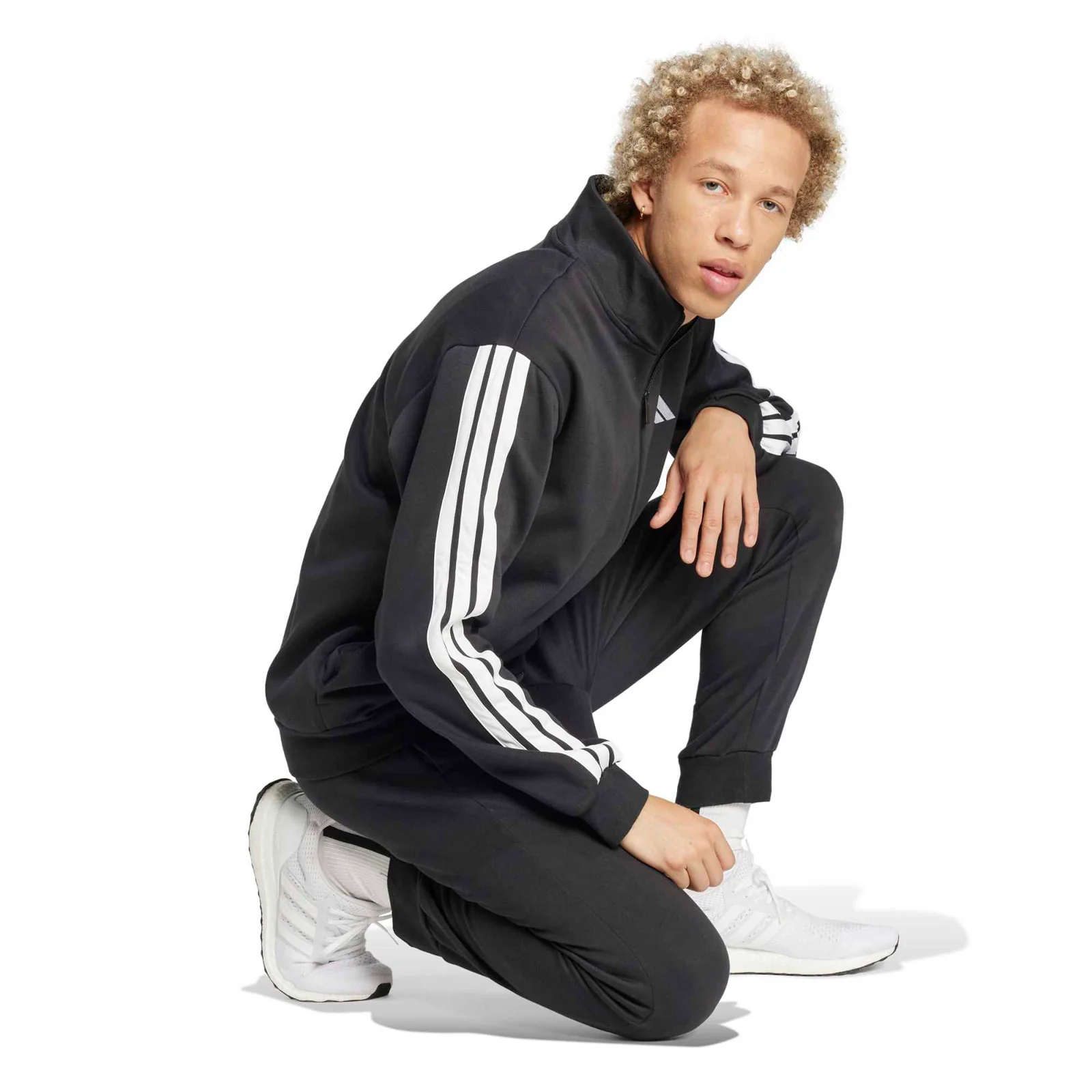 adidas 3-Stripes Mens Fleece Regular-Fit Tracksuit - Image 5