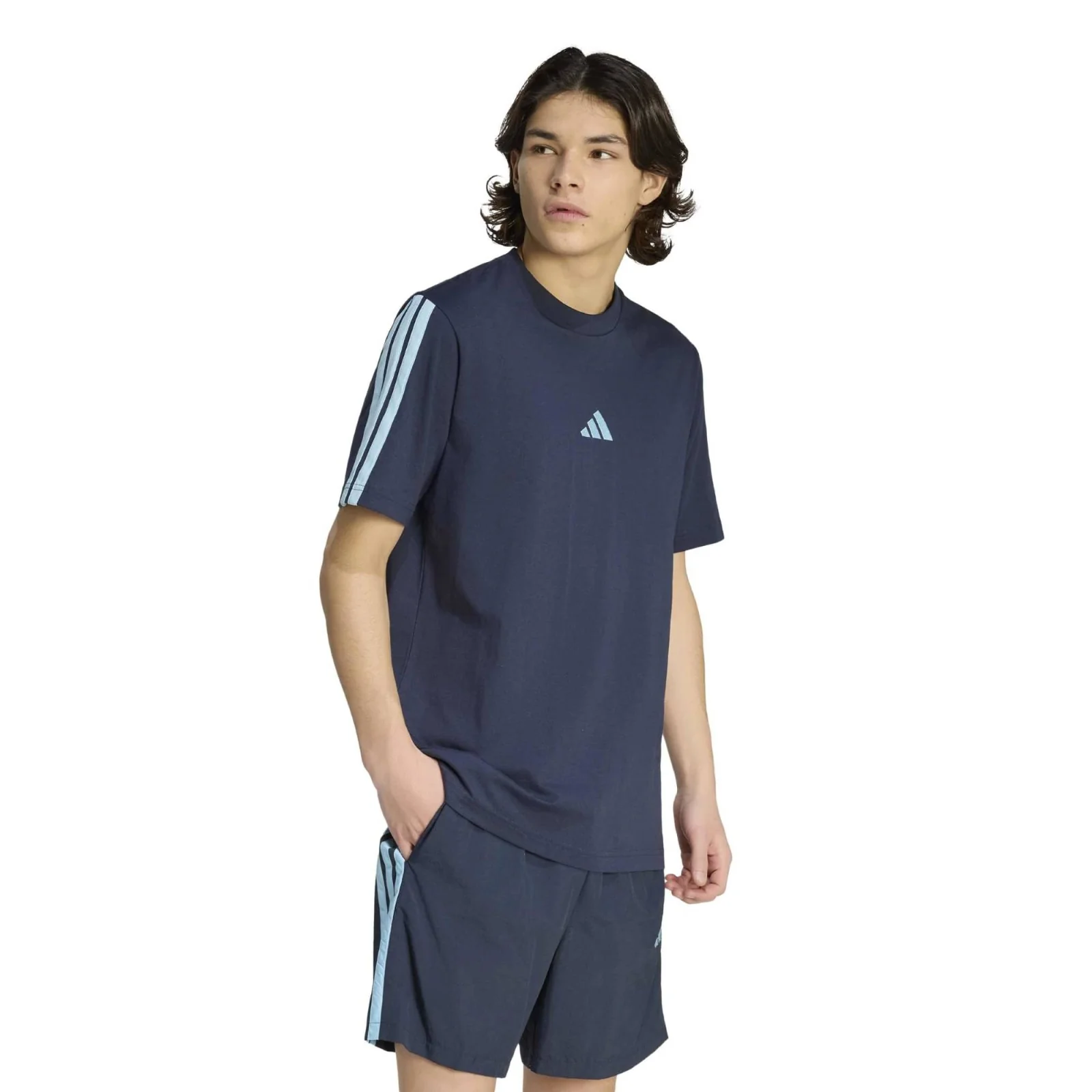 adidas Essentials 3-Stripes Single Jersey Mens T-Shirt