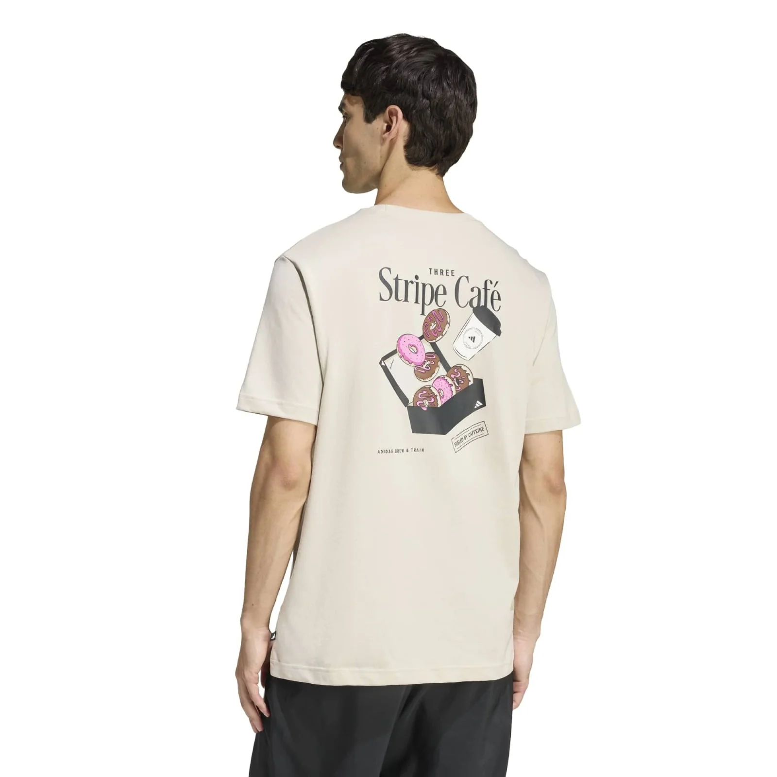 adidas Coffee Cafe Donut Box Mens Casual Graphic T-Shirt - Image 2