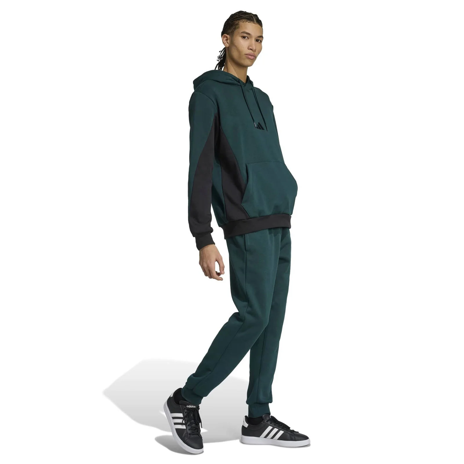 adidas Sportswear Fleece Colorblock Mens Hooded Tracksuit - Image 3