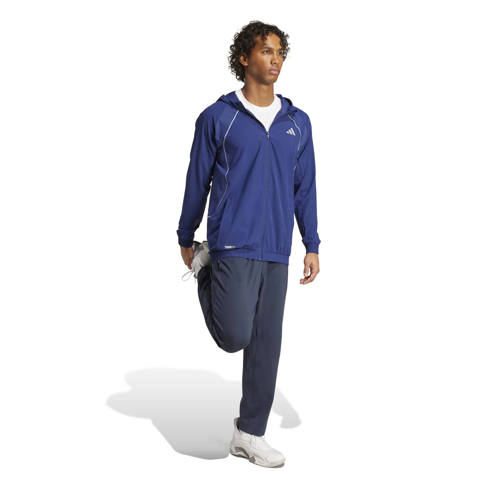 adidas Tech Apparel Mens Slim-Fit Hooded Tracktop - Image 5