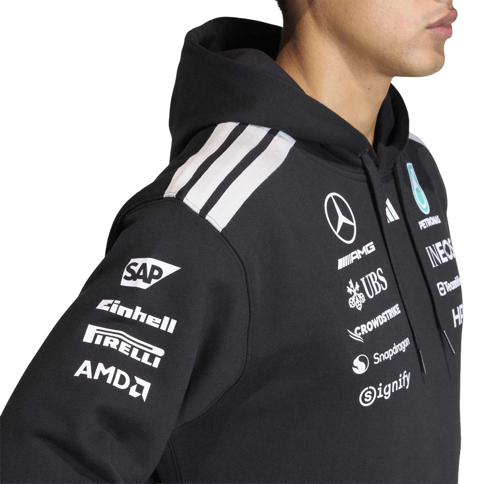 adidas Mercedes Formula 1 Motorsport Adults Driver Hoodie - Image 3