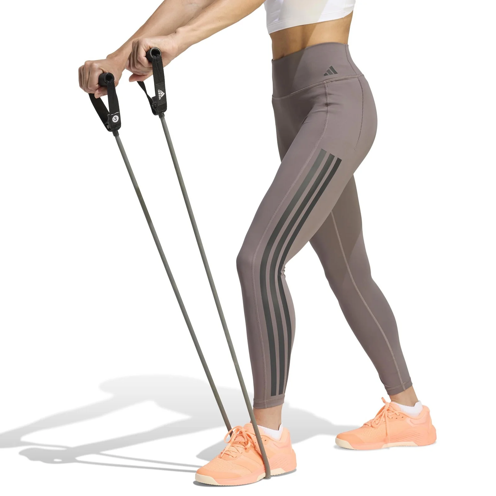 adidas Optime Workout 3-Stripes Womens 7/8 Length Leggings