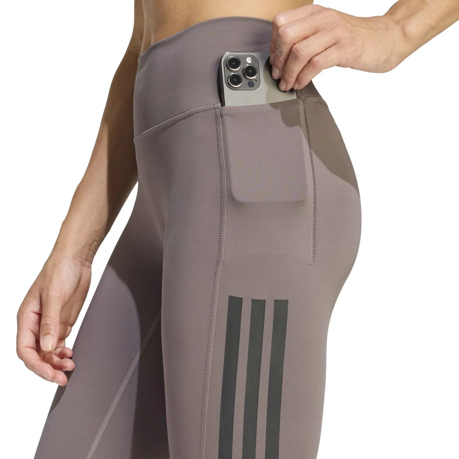 adidas Optime Workout 3-Stripes Womens 7/8 Length Leggings - Image 10