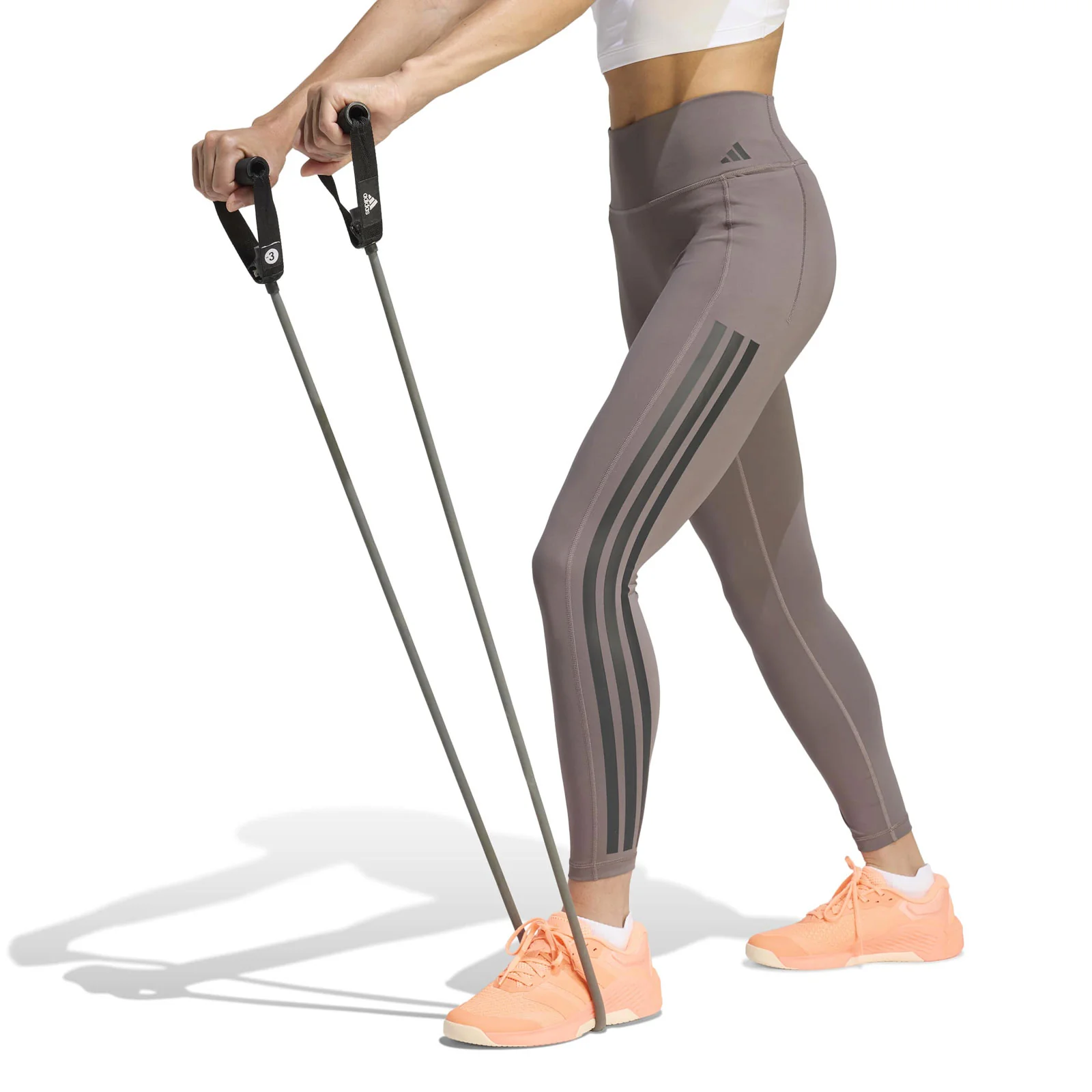 adidas Optime Workout 3-Stripes Womens 7/8 Length Leggings - Image 2