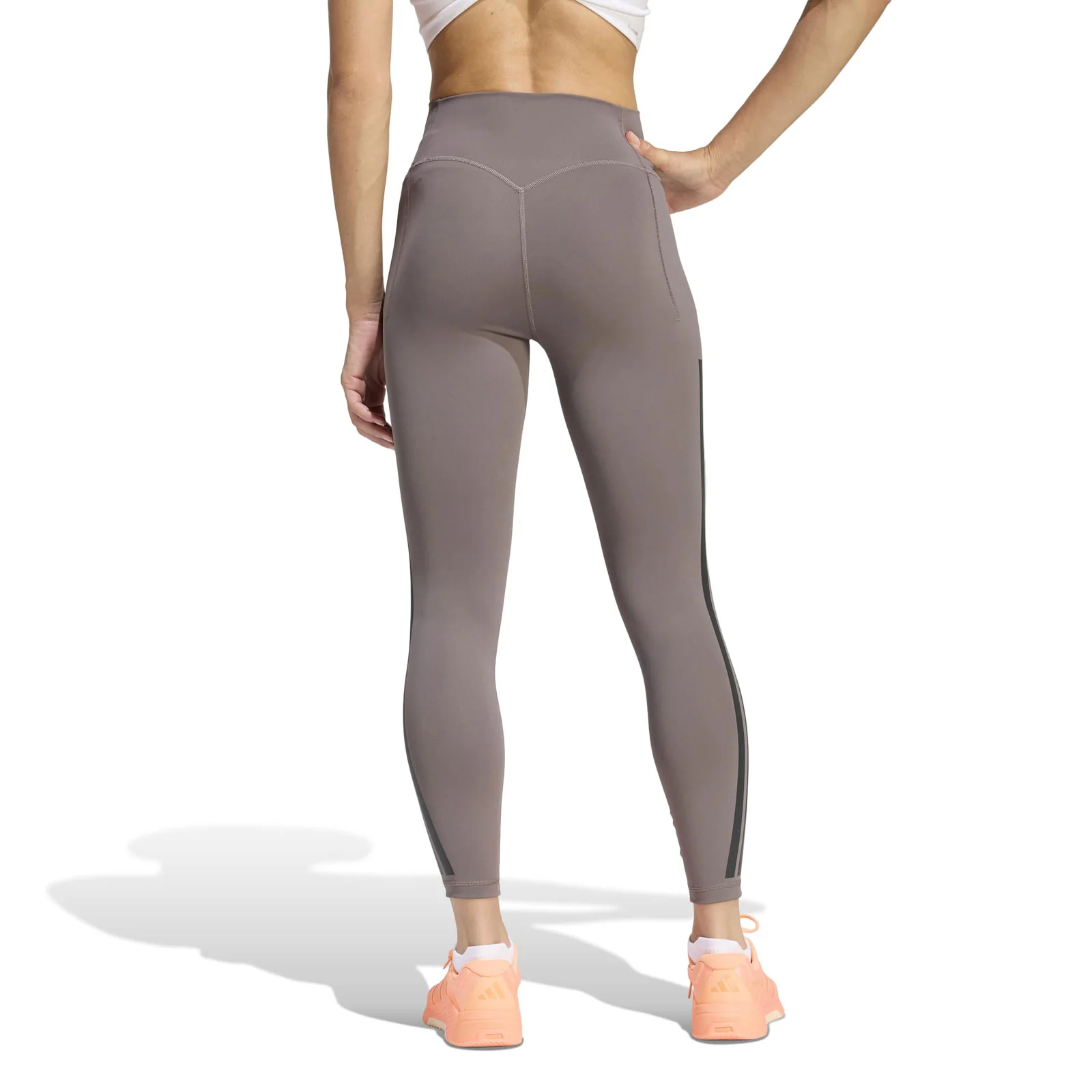adidas Optime Workout 3-Stripes Womens 7/8 Length Leggings - Image 3