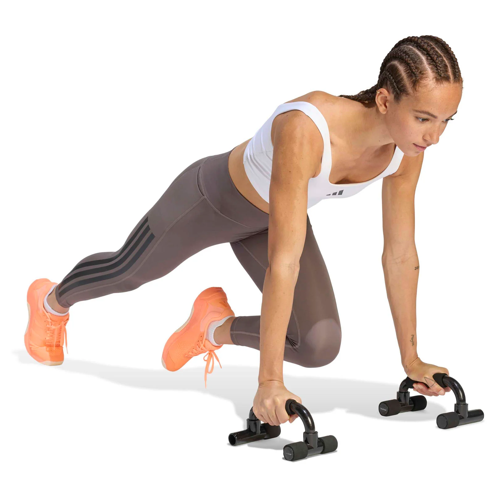 adidas Optime Workout 3-Stripes Womens 7/8 Length Leggings - Image 4