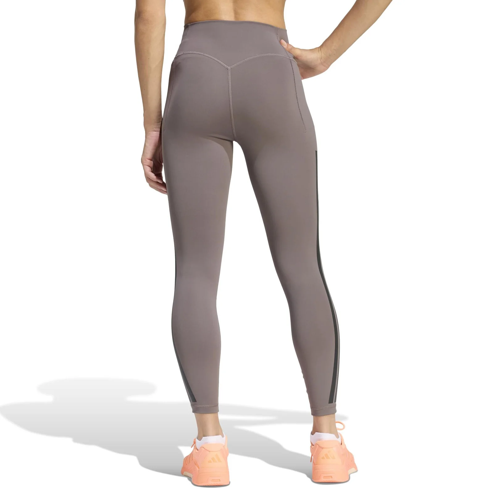 adidas Optime Workout 3-Stripes Womens 7/8 Length Leggings - Image 9