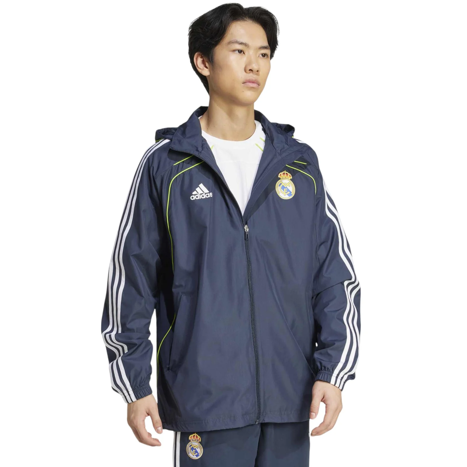 adidas Real Madrid Adults Full-Zip Windbreaker Jacket - Image 3