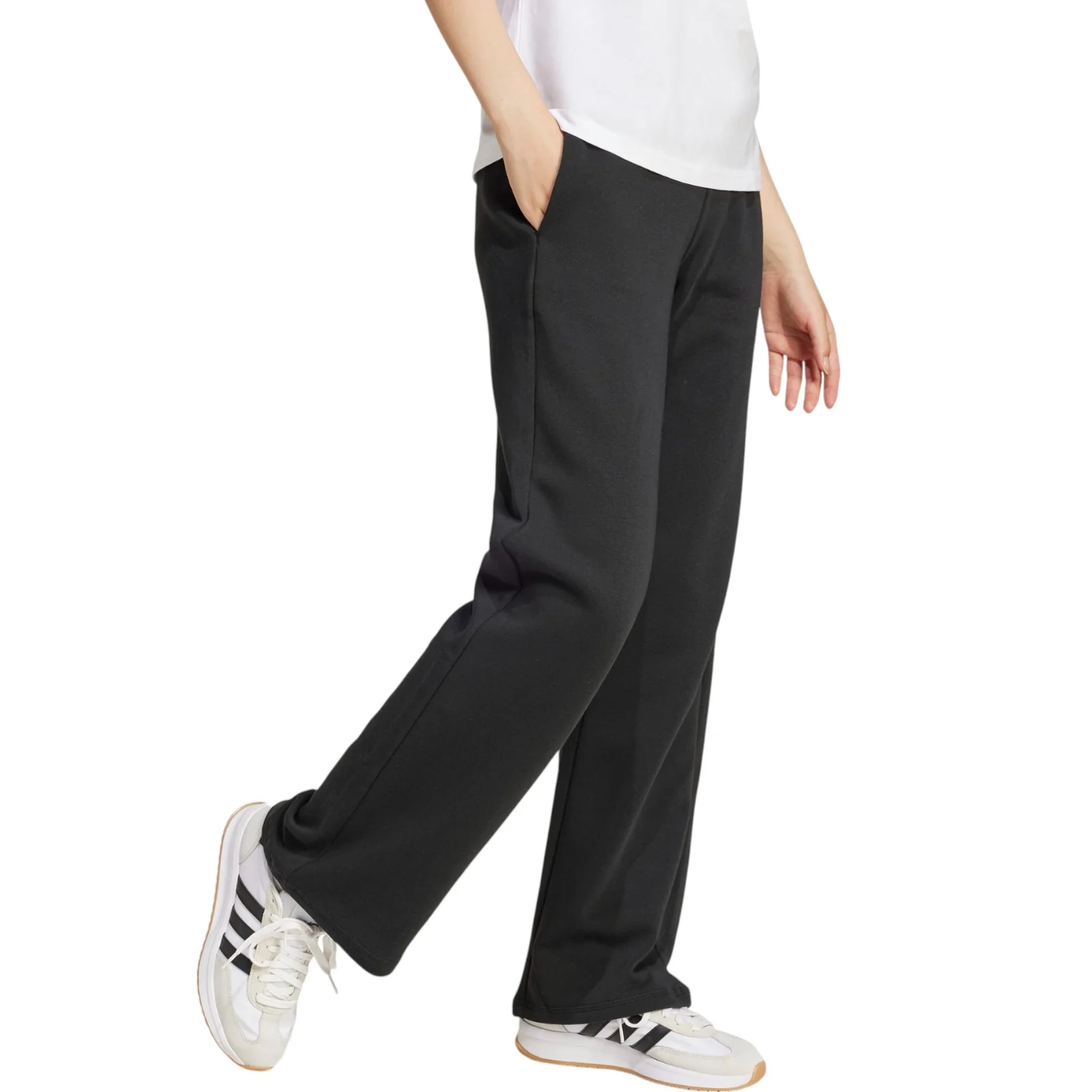 adidas Open Hem Womens Mid-Rise Fleece Training Pant - Image 3