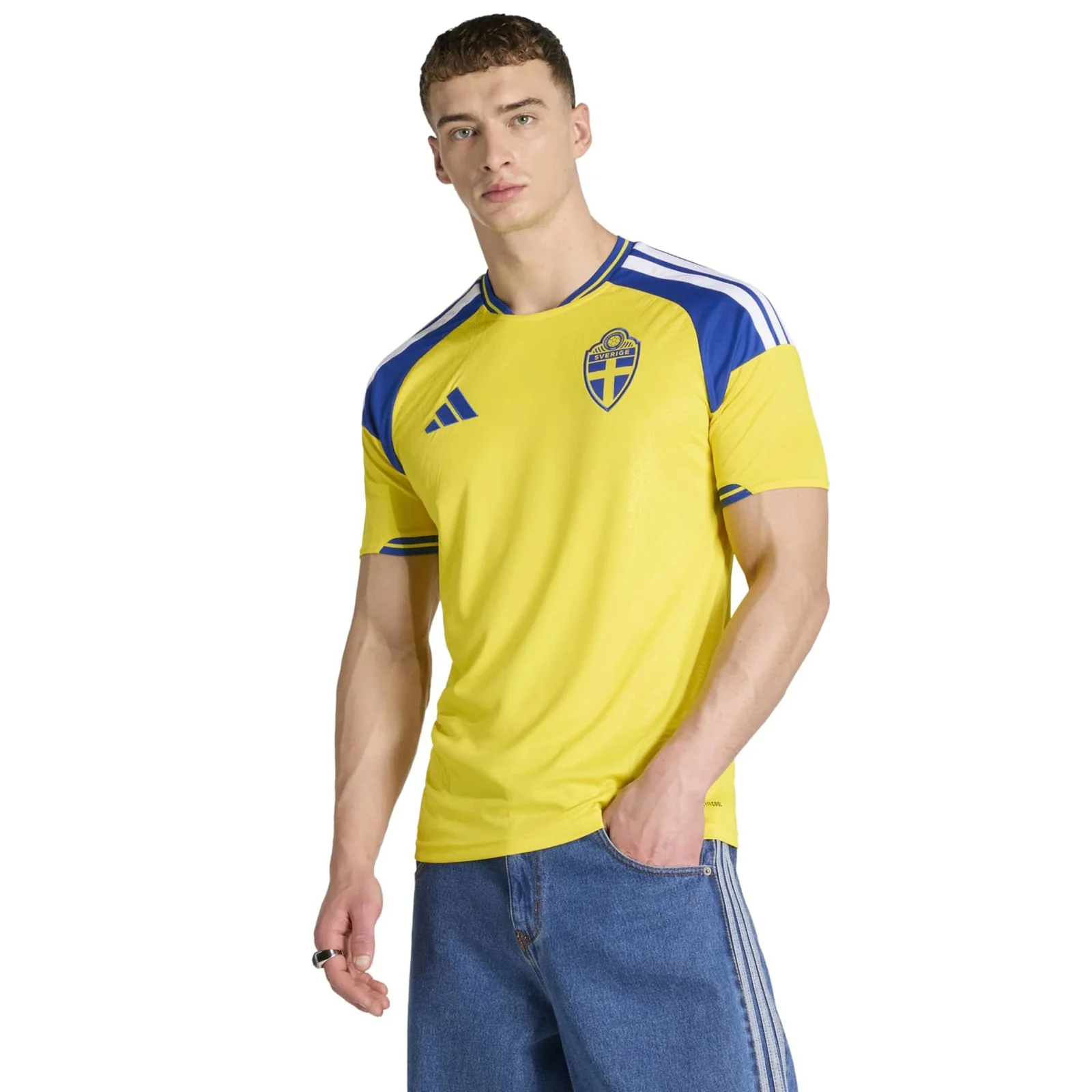 adidas Sweden Football World Cup 2026 Adults Home Jersey - Image 3