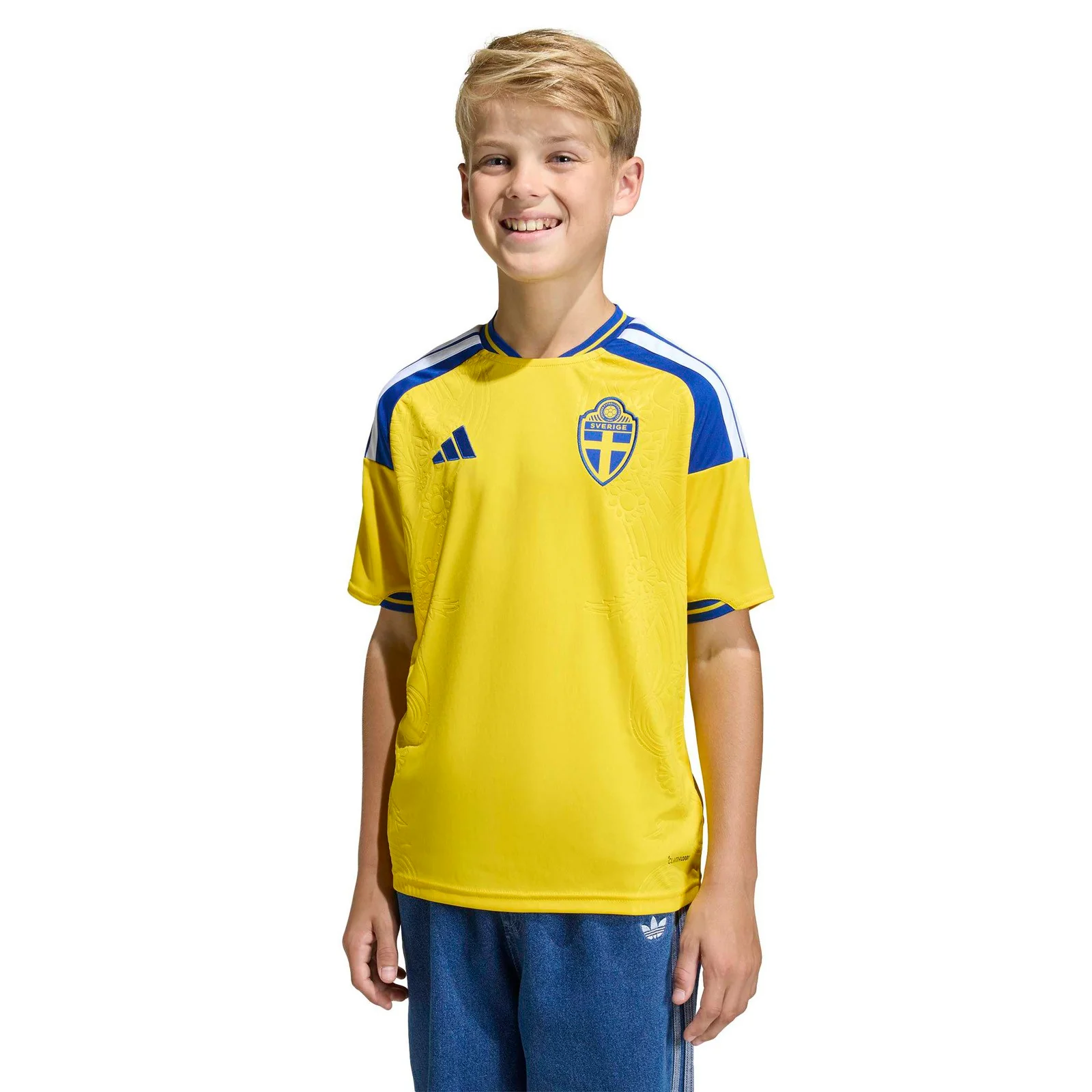 adidas Sweden Football World Cup 2026 Kids Home Jersey - Image 3