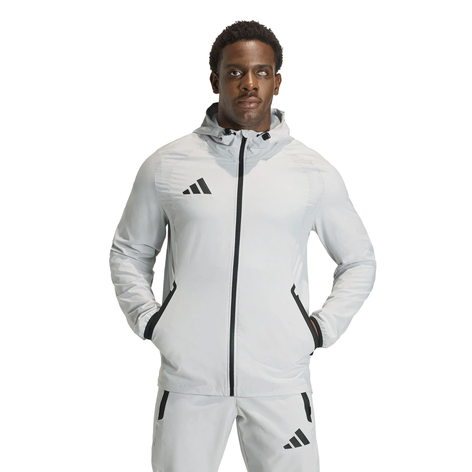 adidas Tiro Travel Windbreaker Mens Full-Zip Hood Jacket