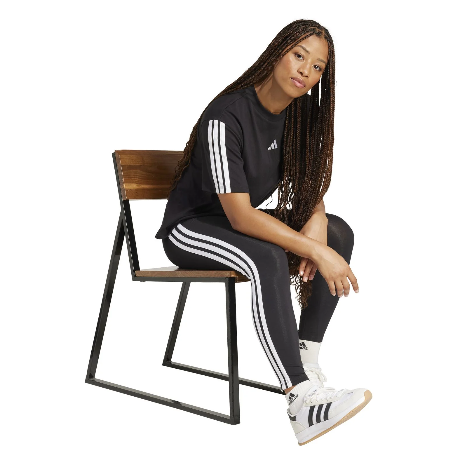 adidas Essentials 3-Stripes Cotton Leggings - Image 6