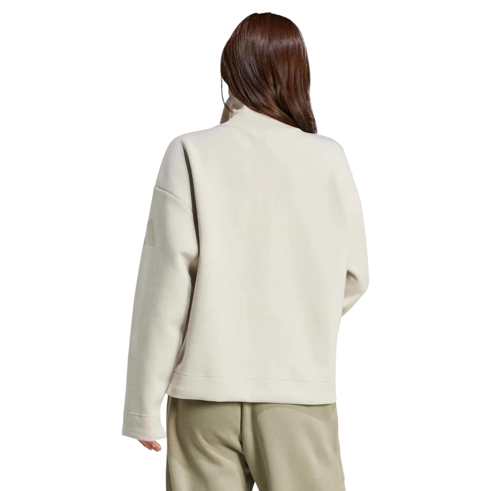 adidas Soft Lux Womens Half-Zip Loose-Fit Sweatshirt - Image 2