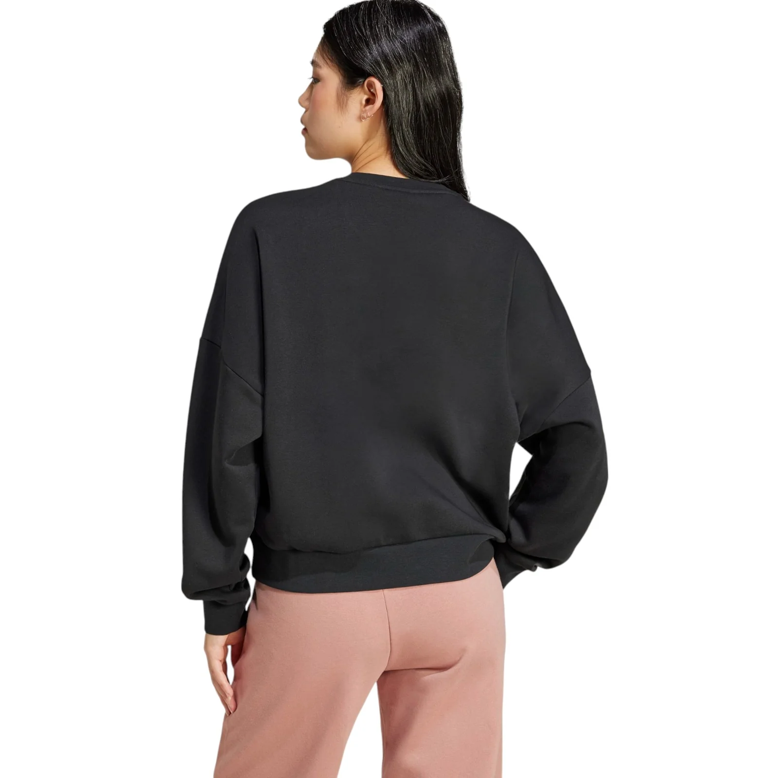 adidas Womens Fleece Crew Pullover Logo Sweatshirt - Image 2