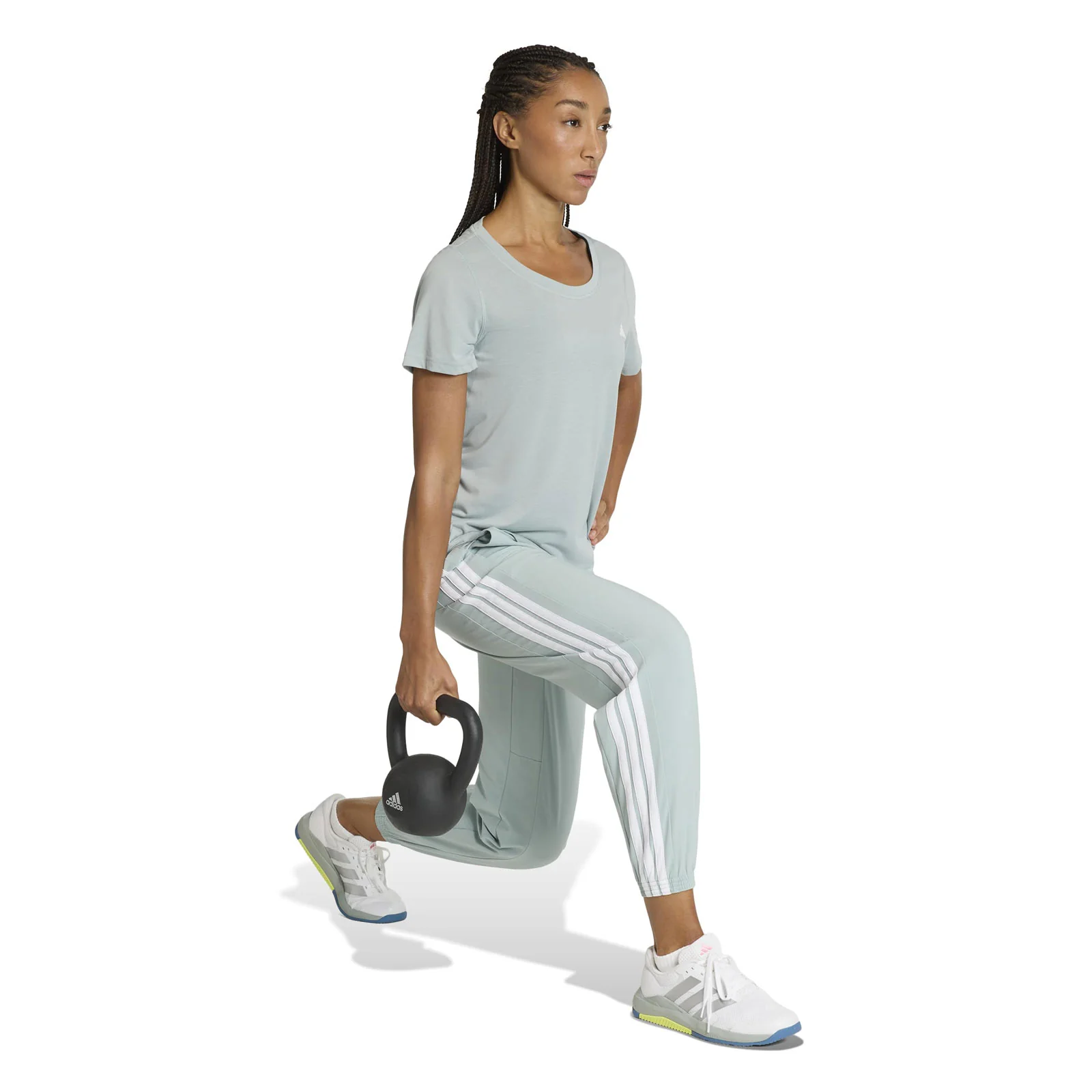 adidas Workout Essentials Womens Scoop Neck T-Shirt - Image 5