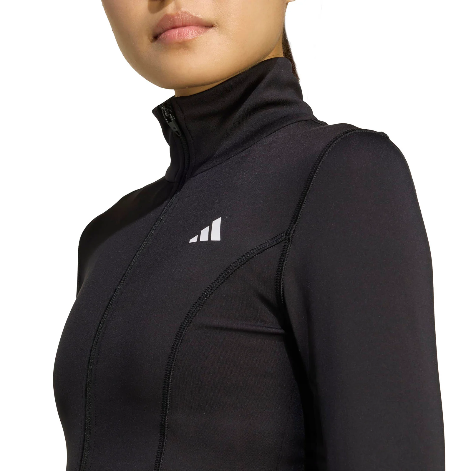 adidas Optime Essentials Tight-Fit Womens Full-Zip Jacket - Image 3