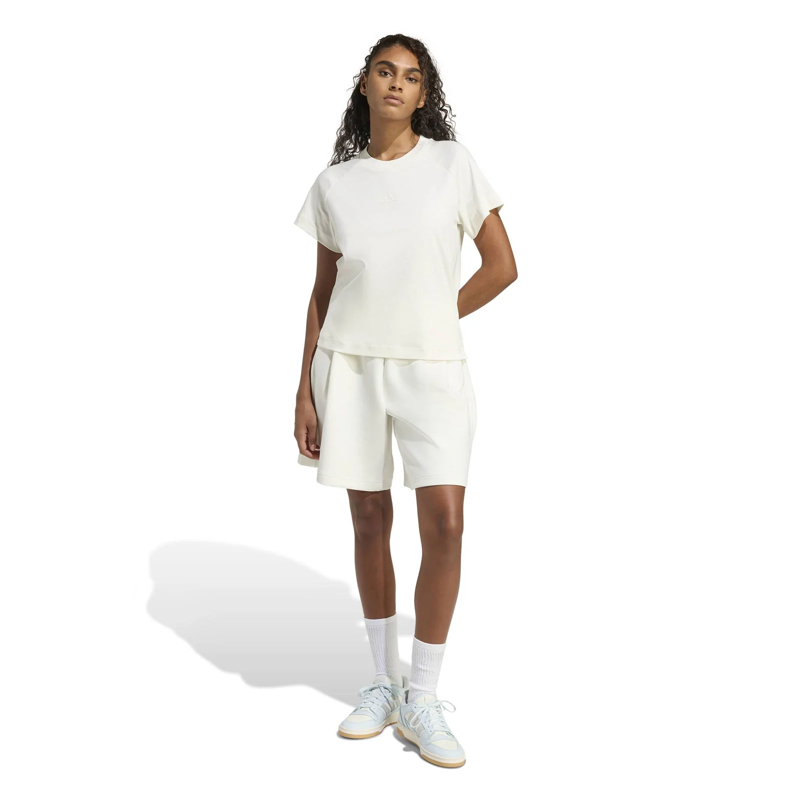 Adidas Soft Lux Womens Regular-Fit Cotton T-Shirt - Image 5