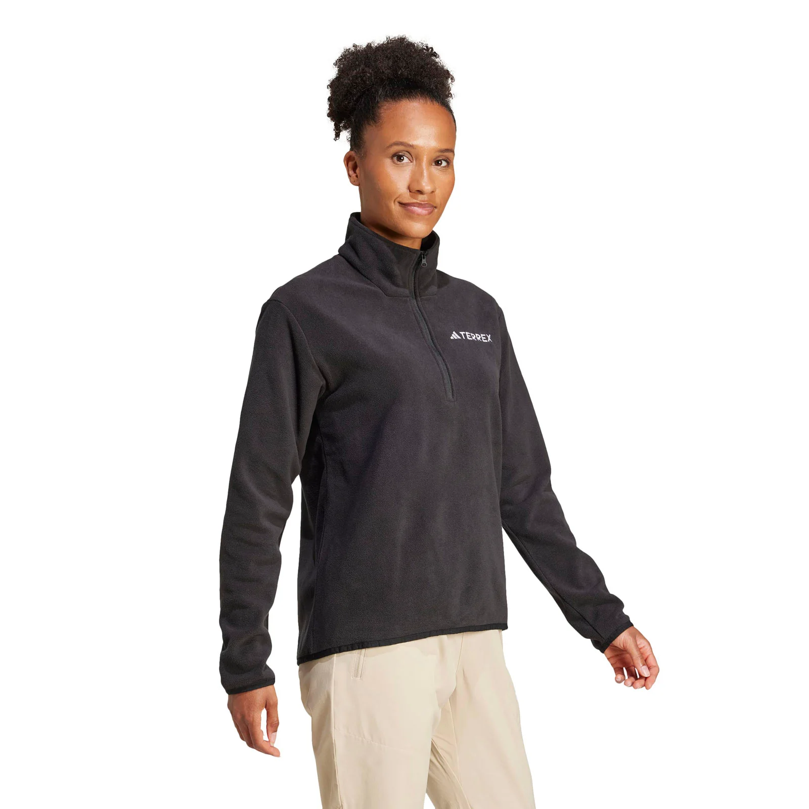 adidas Multi Essentials Womens Half-Zip Fleece Jacket - Image 3