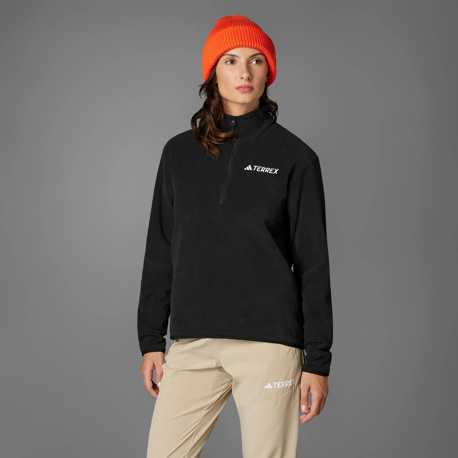 adidas Multi Essentials Womens Half-Zip Fleece Jacket - Image 6