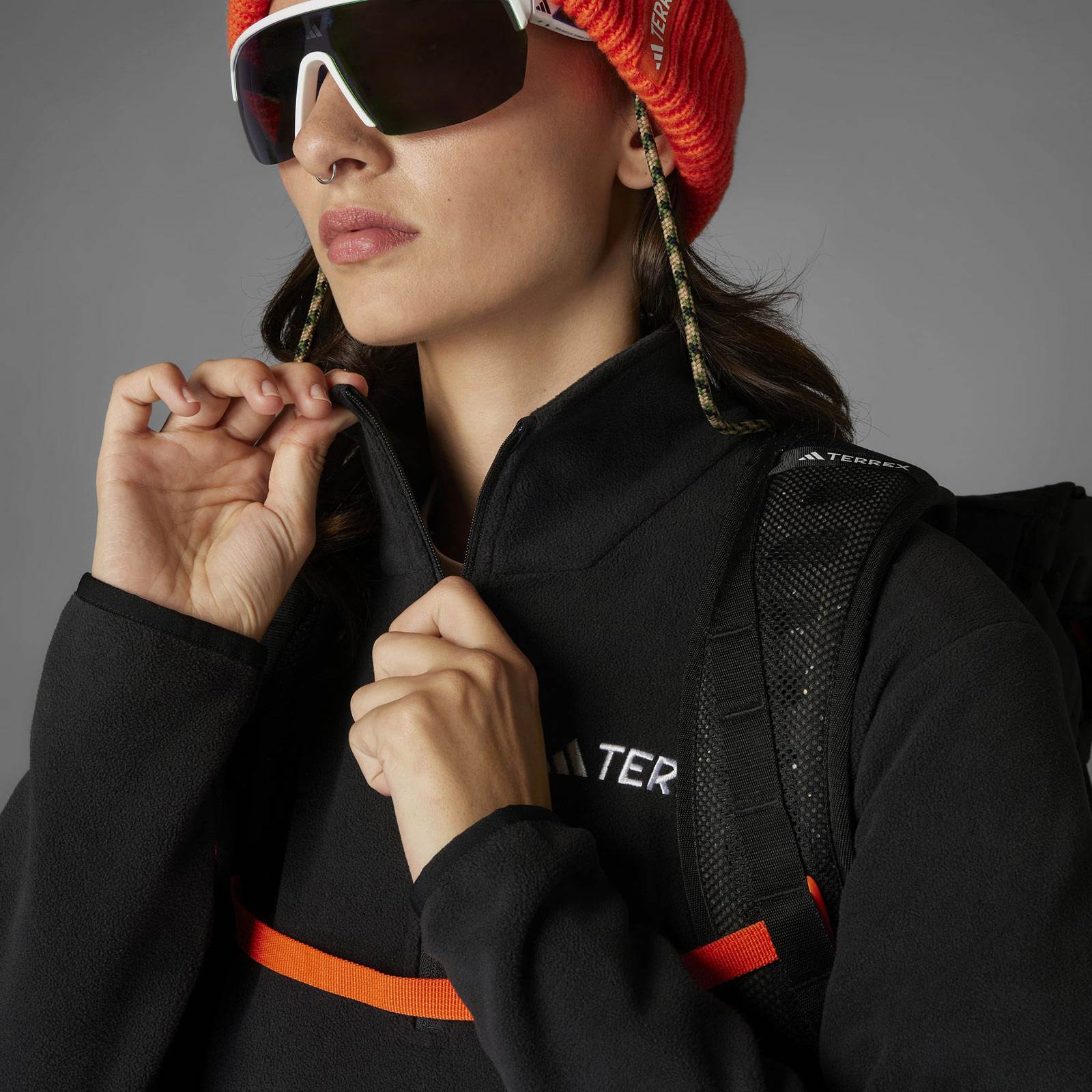 adidas Multi Essentials Womens Half-Zip Fleece Jacket - Image 9