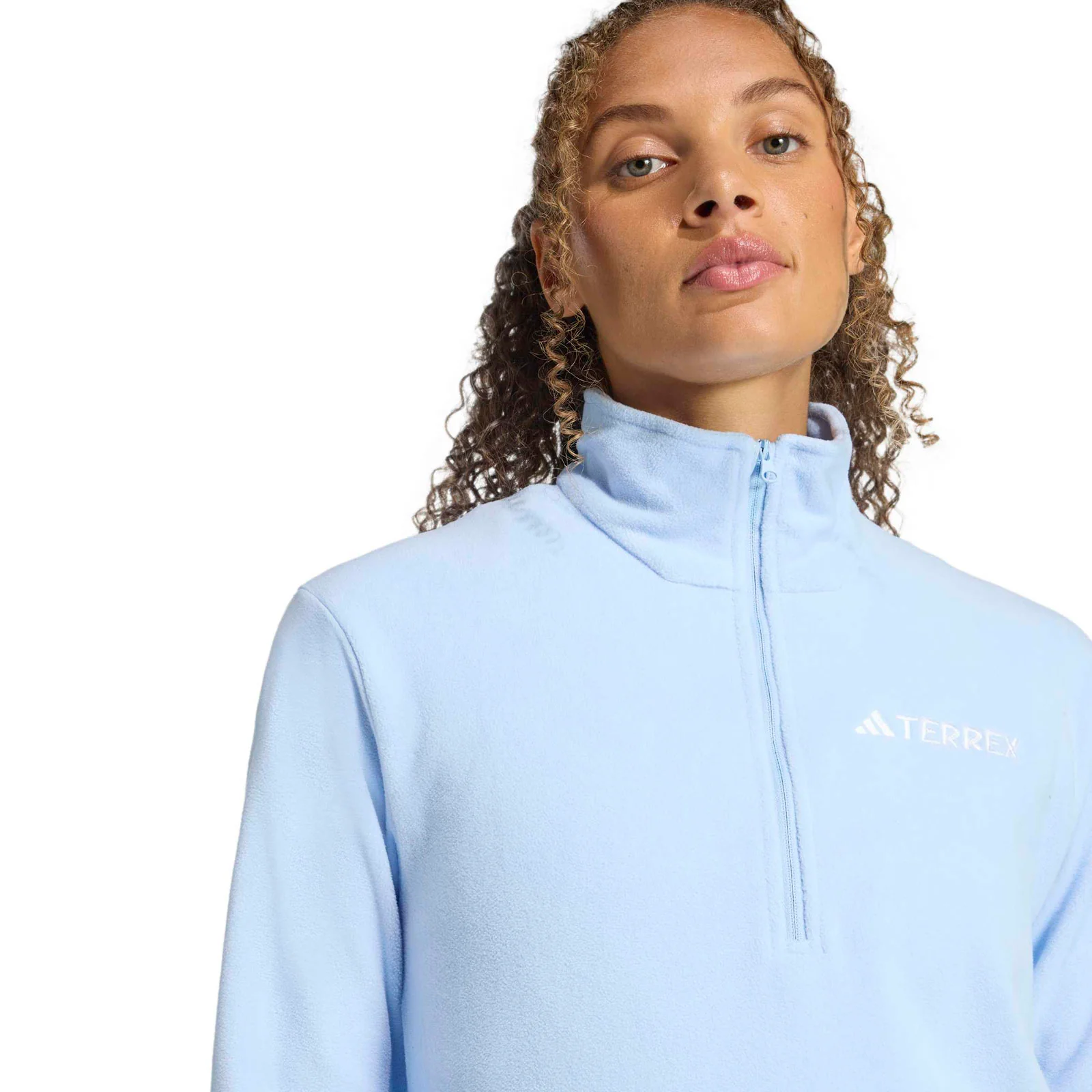 adidas Multi Essentials Womens Regular-Fit Half-Zip Fleece - Image 3