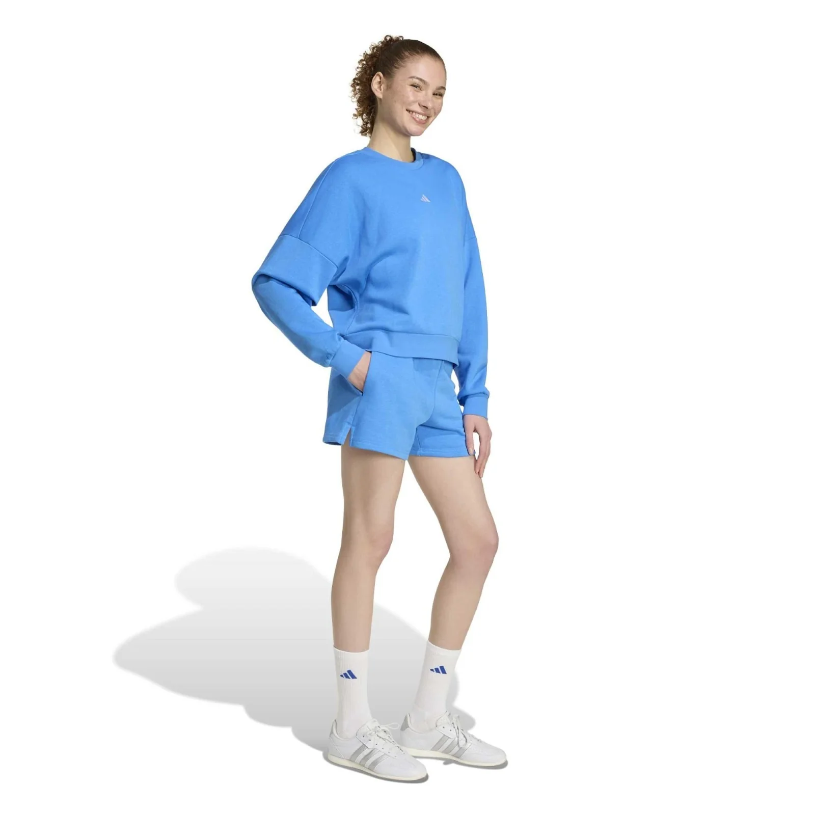 adidas Essentials Regular-Fit Womens Fleece Training Shorts - Image 5
