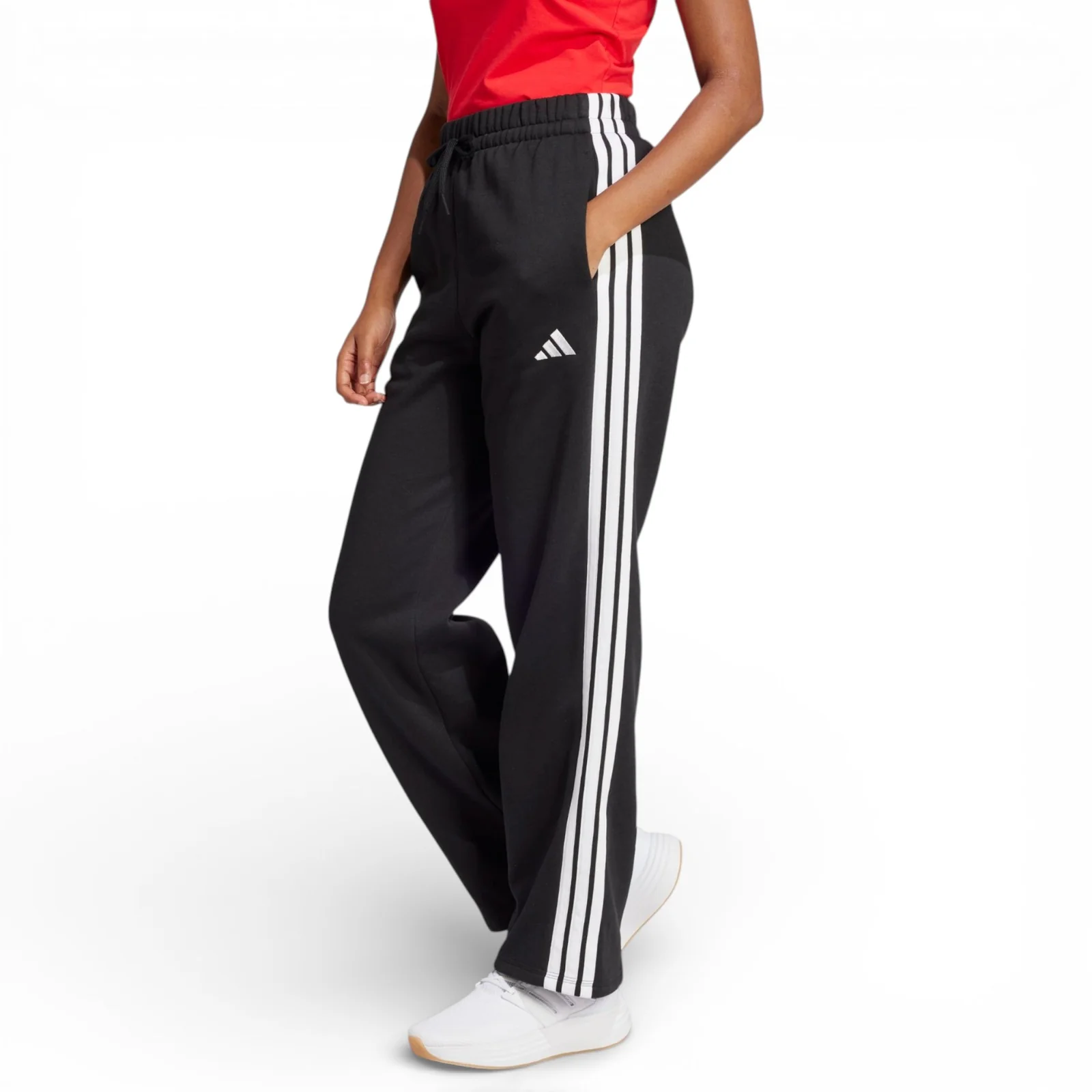 adidas Essentials 3-Stripes Open-Hem Womens Fleece Joggers