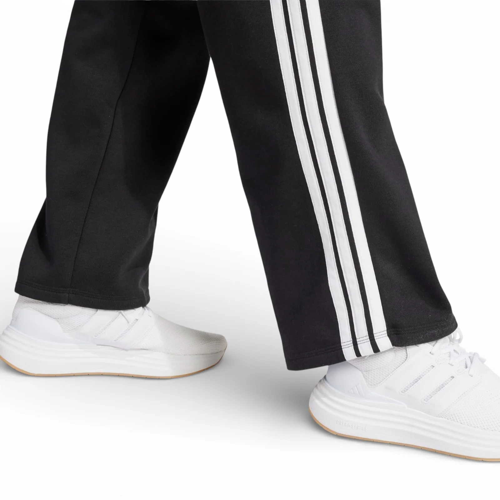 adidas Essentials 3-Stripes Open-Hem Womens Fleece Joggers - Image 5